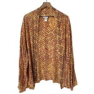 Soft Surroundings 2X Beaded Kimono Cardigan Boho Hippie Festival Beachy Topper